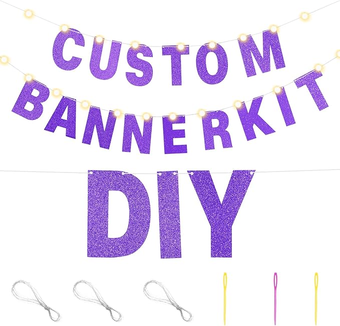 TaoBary 112 Pcs DIY Letter Kit Glitter Customizable Banner Letters Include 107 - Image 3