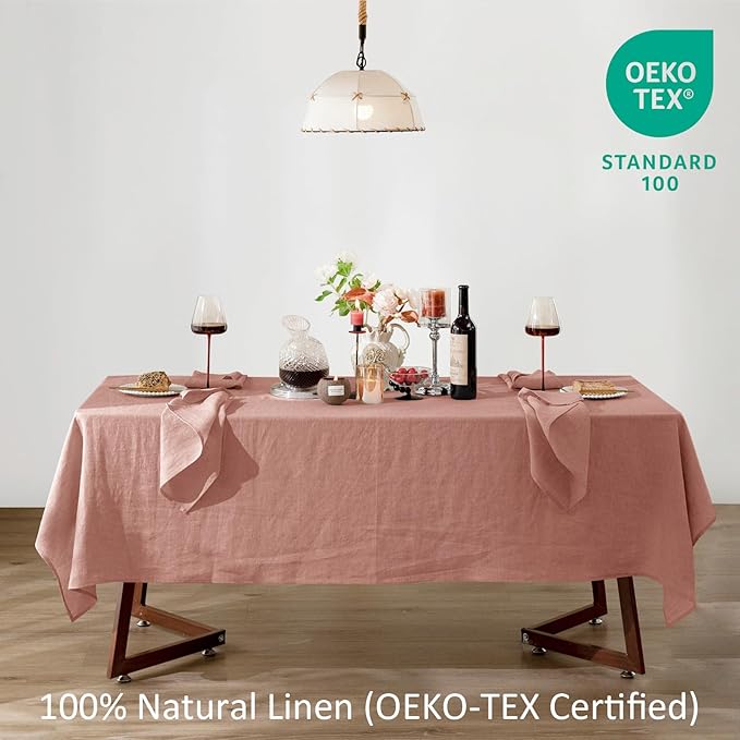 Talasily Linen Tablecloth 100% Pure Linen Table Cloth 60x120 Inches Rectangle - Image 2