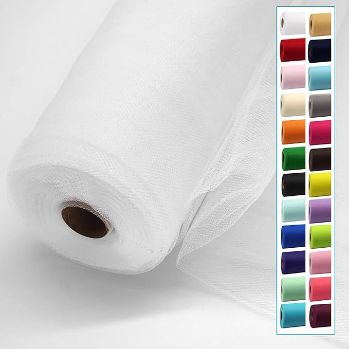 IONTACH White Tulle Fabric Rolls 54 Inch by 40 Yards Fabric Tulle Bolt by IONTACH
