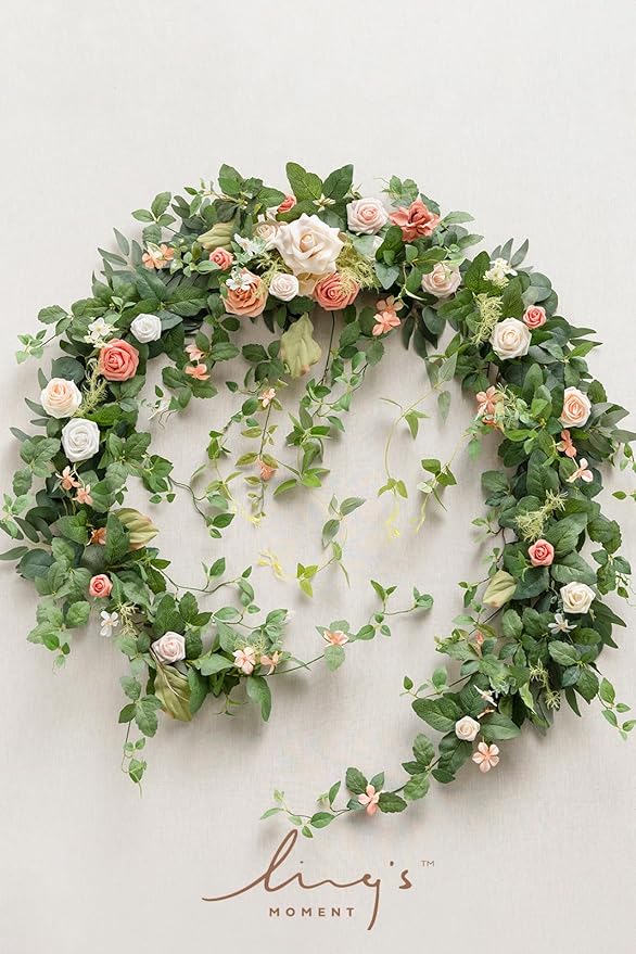 Ling's Moment 9FT Spring Eucalyptus & Willow Leaf Flower Garland - Image 7