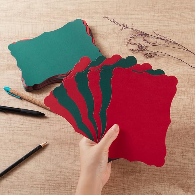 50 Pack Christmas Blank Kraft Cards Cardstock Thick Paper Brown Greeting Cards - Image 3
