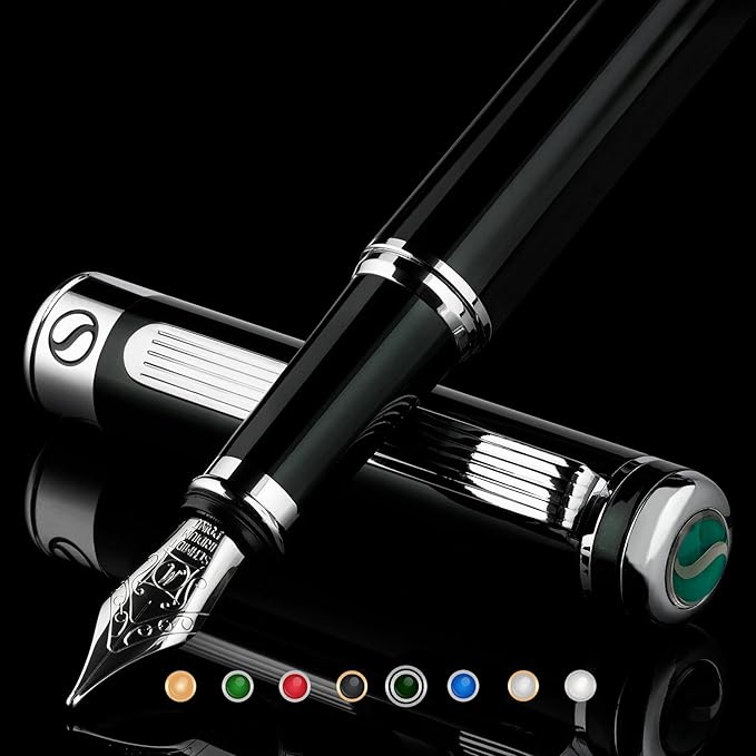 Scriveiner Black Green Fountain Pen by Scriveiner