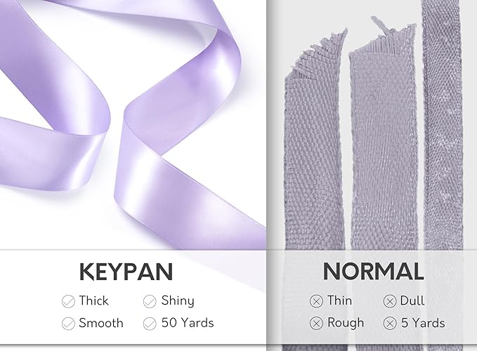 Lavender Satin Ribbon 1-1/2 Inch x 50 Yards Double-Faced Ribbons - Image 4