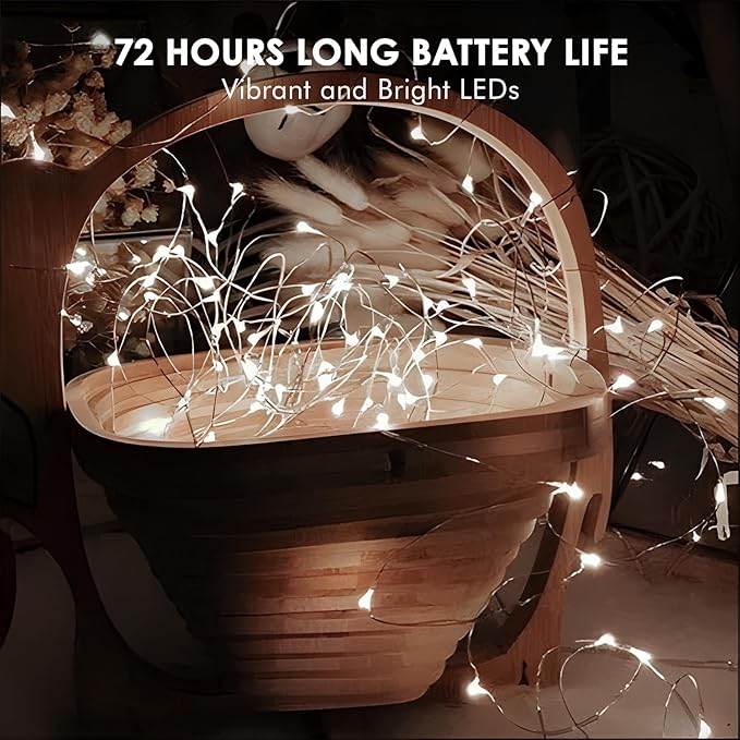 12 Pack Fairy Lights Battery Operated String Lights，7FT 20LED Waterproof Silver - Image 5
