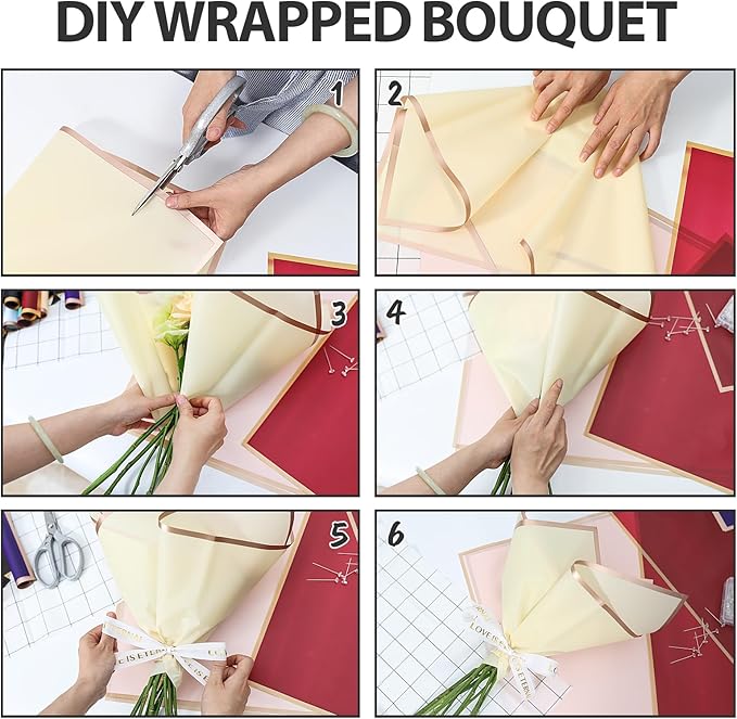 NESCCI 200 Sheets Flower Wrapping Paper - Image 6