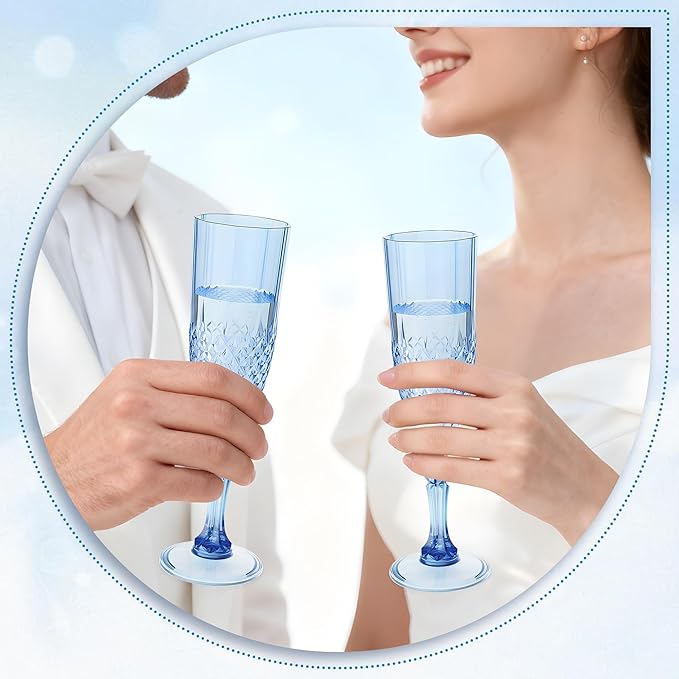 Plastic Champagne Flutes, for Weddings Bachelor Parties Toasting and Events - Image 2