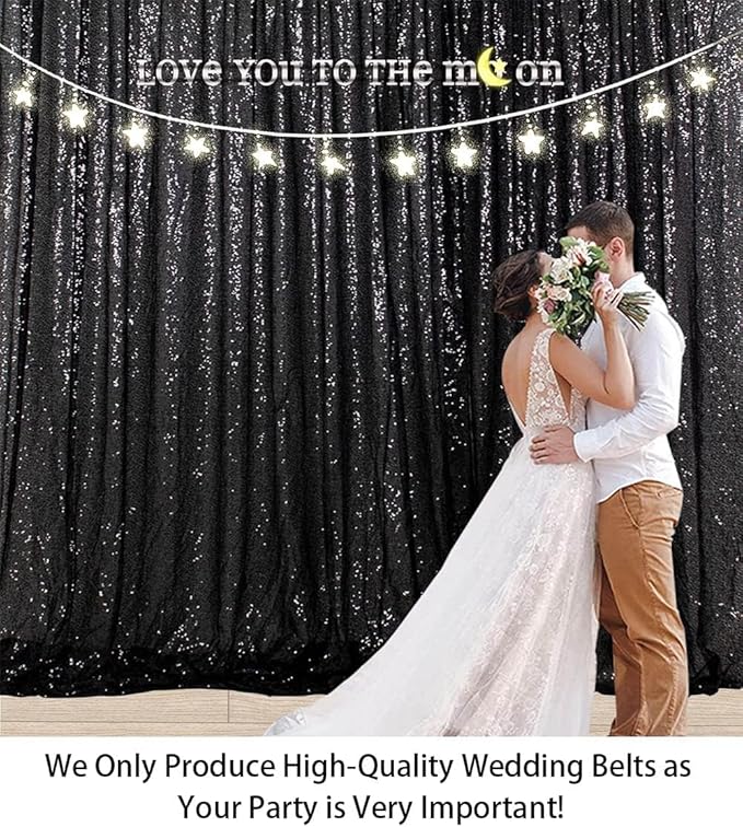 ShinyBeauty Black Sequin Backdrop - Image 2