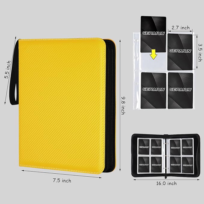 4 Pocket Card Binder, Premium Zip Trading Card Binder, 400 Double Sided Pocket - Image 3