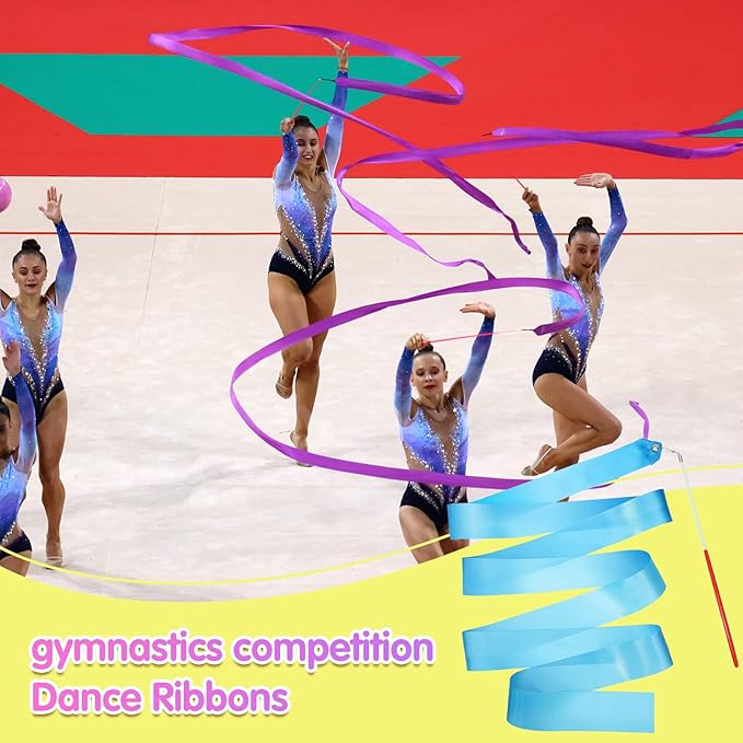 Yilloog Ribbon Dancing Wands Party Favors, 78.7 Inch Gymnastics Ribbon - Image 7