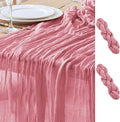 Asee'm 2pcs Cheesecloth Table Runner 120 Inches Dusty Rose Boho Gauze Cheese by Aseem