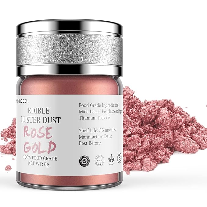 Nomeca Edible Luster Dust, 8 Grams Food Grade Shimmer Gold Cake Dust Metallic by Nomeca