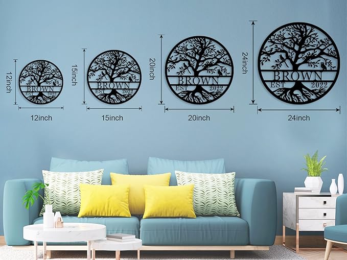 Personalized Tree of Life Metal Sign, Custom Name Sign, Tree of Life Wall Decor - Image 6