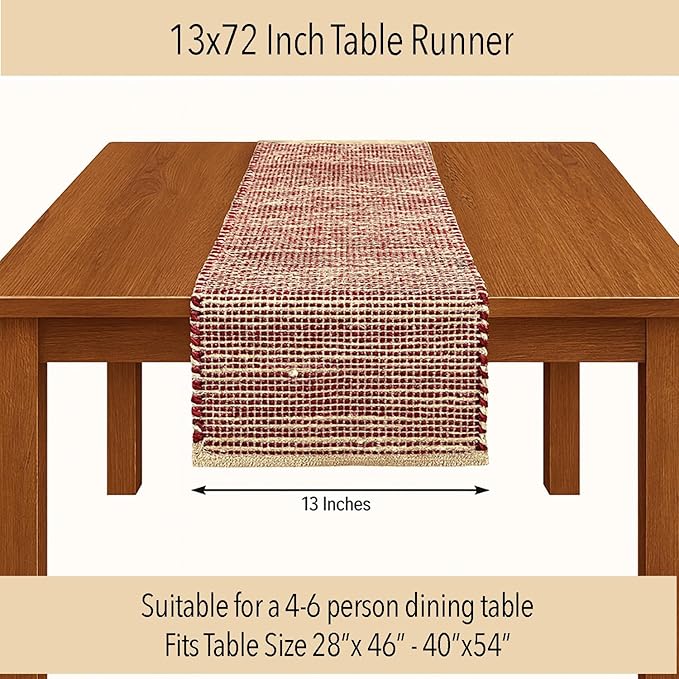 Chardin home Natural Jute Table Runner 13x72 Inch – Vintage Boho Rustic Table - Image 4