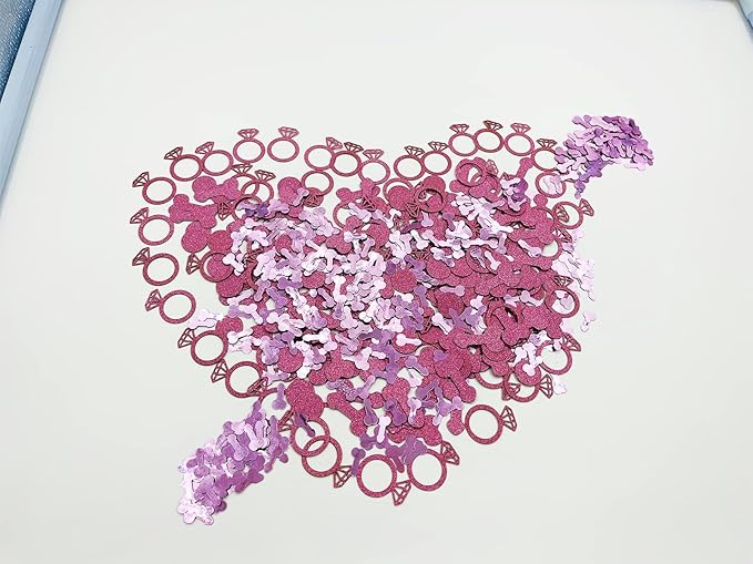 800 Pcs Rose Pink Glitter Cute Sprinkle Confetti Party Decoration - Image 2