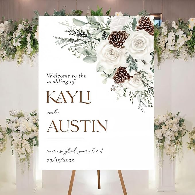 Personalized Welcome To Our Wedding Sign, Wedding Decorations, Flowers Wedding by Custom