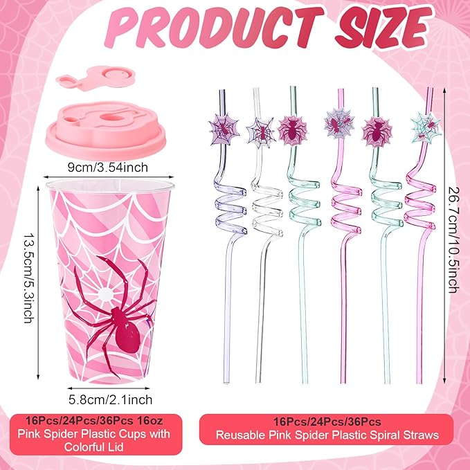 Yungyan 36 Sets Pink Spider Party Favors Goodie Cups - Image 2