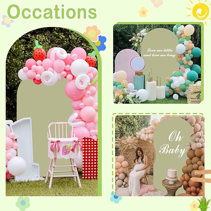Sage Arch Cover Green Wedding Arch Stand Covers 6FT Arched Backdrop Cover - Image 3