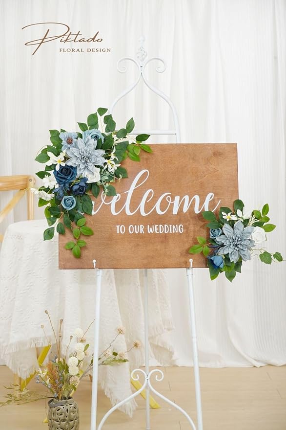 Wedding decor Welcome Sign Flower Backdrop Garland - Image 4