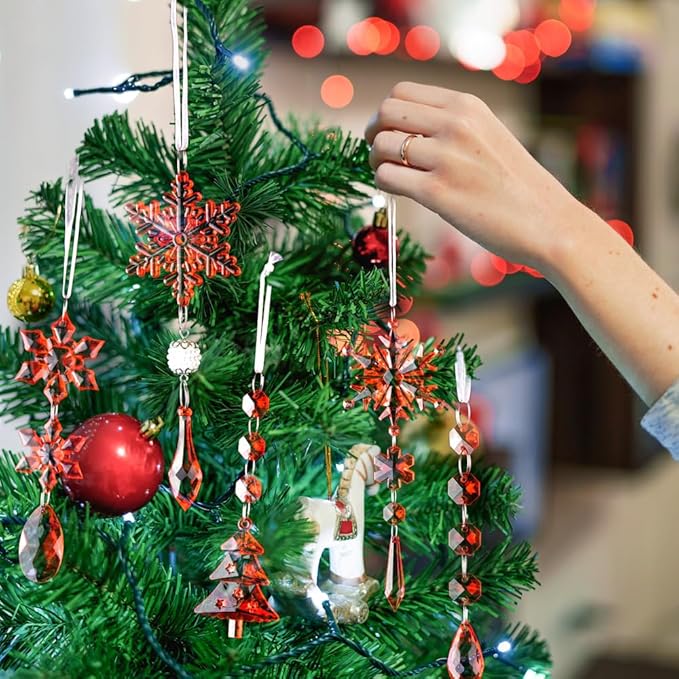 Lanpn 26pcs Christmas Ornaments Crystal Christmas Tree Decoration, Hanging - Image 2