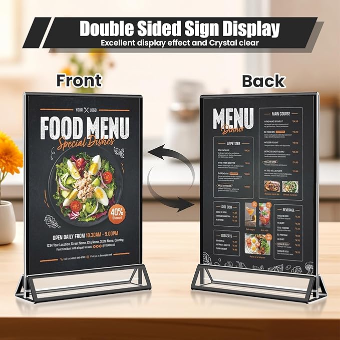 15 Pack Acrylic Sign Holder 5x7, Wedding Black Frame Table Number Holders - Image 4