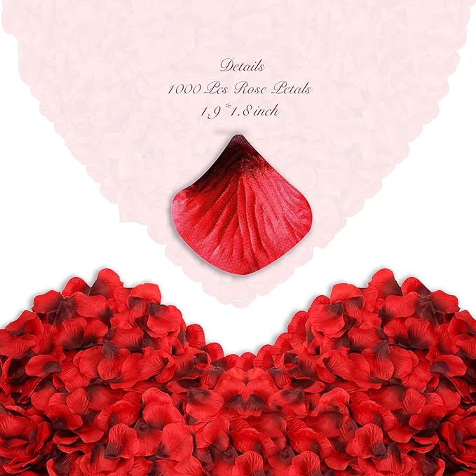 1000Pieces Rose Petals, Artificial Flower Petals Fake Rose Petals - Image 2