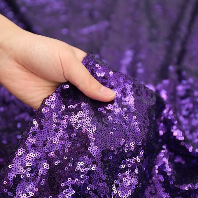 SquarePie Sequin Tablecloth 50 x 72 Inch Purple Sparkly Table Cloth - Image 9