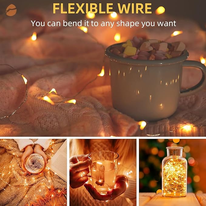 LAMPHOME 6 Pack Fairy Lights Battery Operated String Lights 6.6ft 20 Led Mason - Image 6