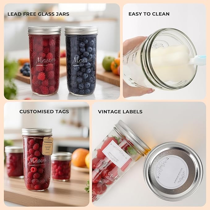 CycleMore 6 Pack Wide Mouth Mason Jars - Image 5