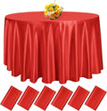 fani 6 Pack 108 Inch Red Satin Tablecloth by fani
