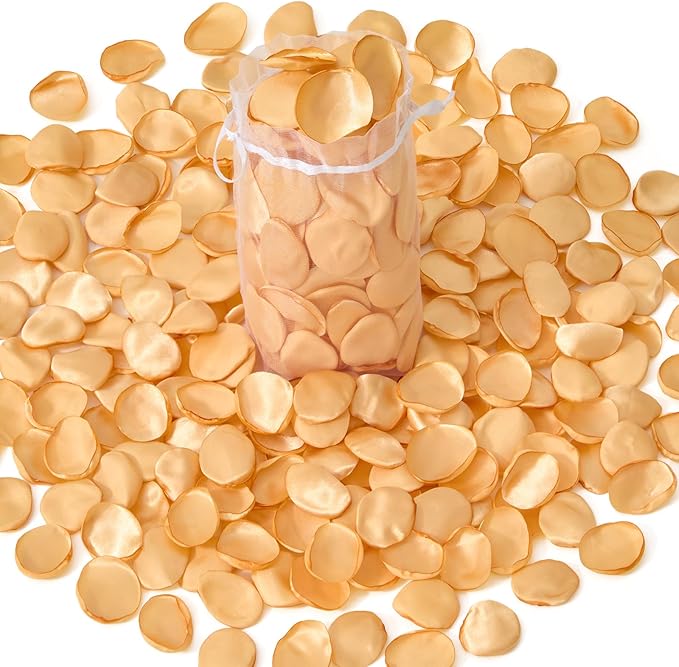 Alecono  Silk Rose Petals, Fake Champagne Golden Petals by AleconoBetterYourLife
