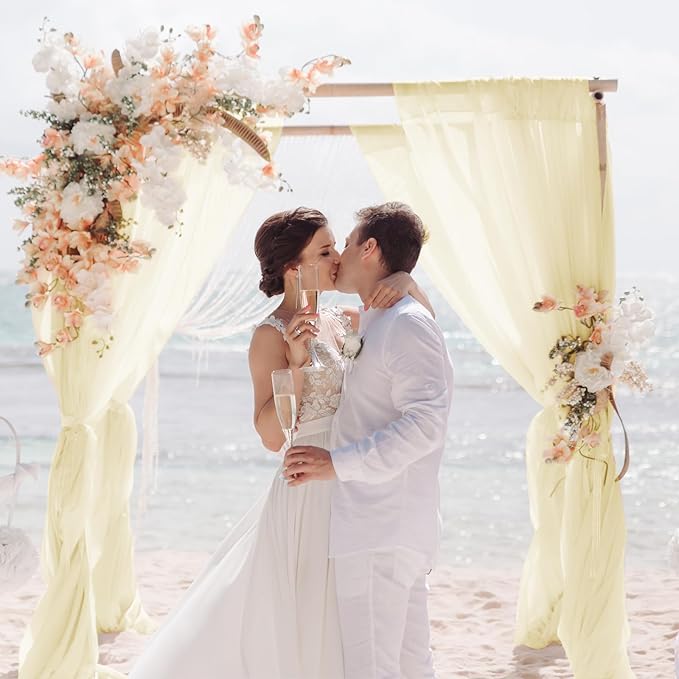 VOK Wedding Arch Draping Fabric Chiffon Fabric, 29in x 18Ft Sheer Chiffon - Image 2