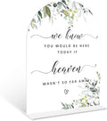 Greenery Wedding Memorial Sign, 6 x 8 Inch White Arch Acrylic Wedding Sign by Qoqxjodd
