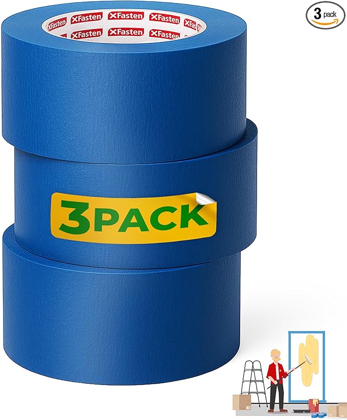 XFasten Blue Painters Tape 540 Feet 3 Inch X 60 Yards Wide Painters Tape Blue by XFasten