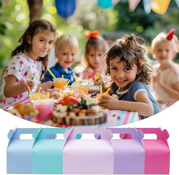 UnicoPak 30 Pack Purple Gable Treat Boxes Party Favor Goodie Bag Boxes - Image 6