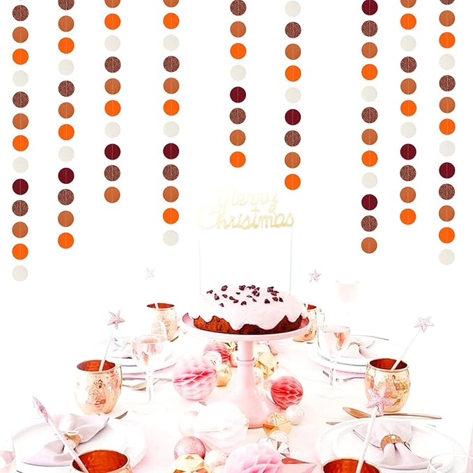 Boho Burgundy Brown-Orange Party-Decorations Streamers - 52Ft Birthday Baby - Image 5