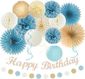 Light-Dusty Blue Beige-Champagne Women Birthday-Decorations by Huglony