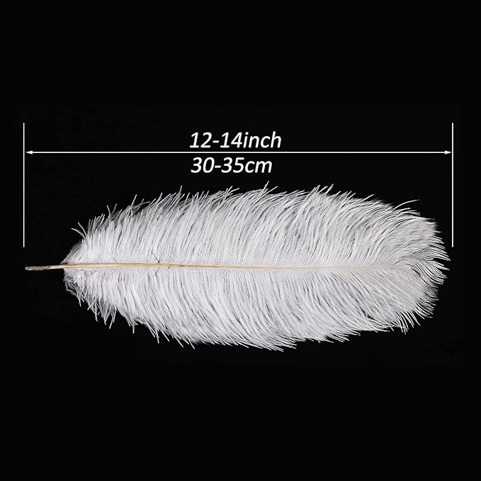 YAKRUNA 30PCS White Ostrich Feathers - Image 2