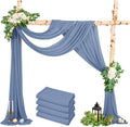 Wedding Arch Draping Fabric, 4 Panels 28" x20ft Dusty Blue Sheer Chiffon by HNPSTBNO