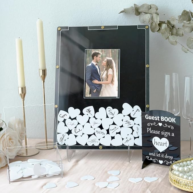 AerWo Wedding Guest Book Alternative, Acrylic Guest Book Wedding Reception - Image 2