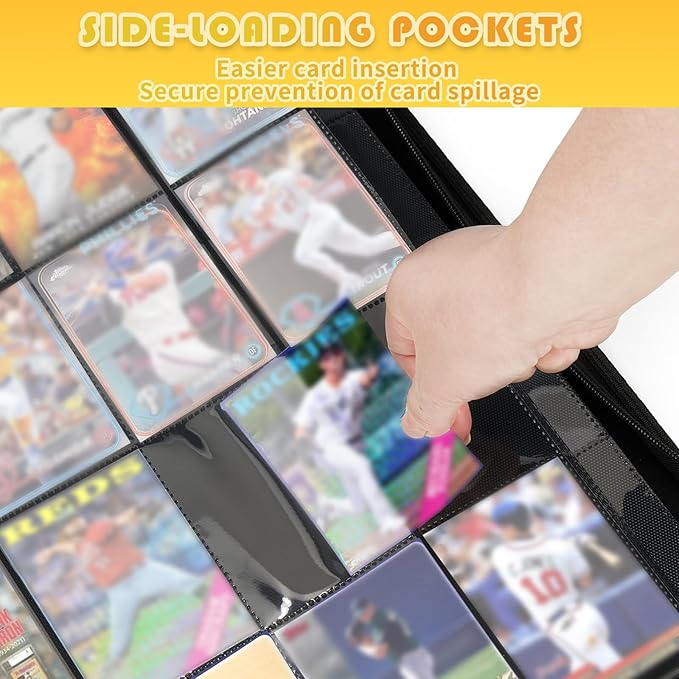 Premium 1000+ Pockets Trading Card Binder, 16-Pocket Ringless Side-Loading Album - Image 3