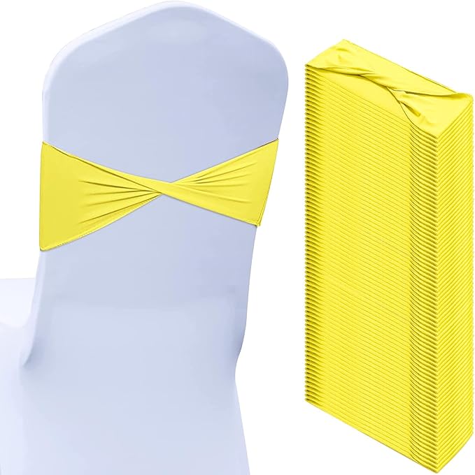 Kinlop 50 Pcs Spandex Chair Sashes Bows Chair Bands Slider Sashes by Kinlop