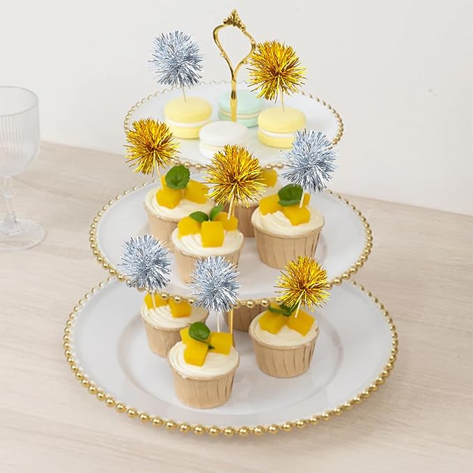 Ephlyn 30Pcs Foil Firework Cupcake Toppers Party Birthday Cake Toppers Supplies - Image 7