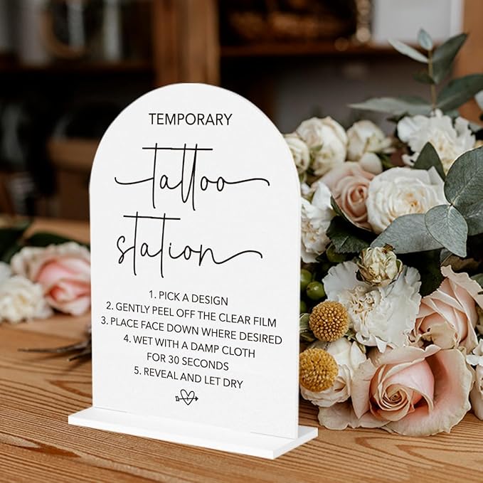 Wedding Tattoo Sign Temporary Tattoo Station Sign - Image 5