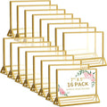 Smarpau 7x5 Gold Acrylic Sign Holder, 16 Pack Wedding Table Number Holders by Smarpau