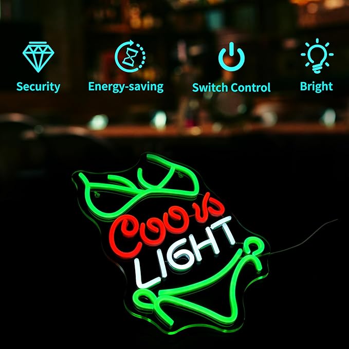 Crs Light Neon Signs for Wall Decor Beer Bar Signs for Man Cave Decor Green LED - Image 4