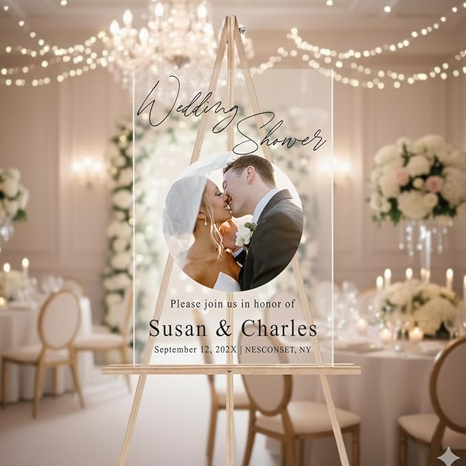 Personalized Wedding Photo Acrylic Welcome Sign – Custom Picture Board - Image 3