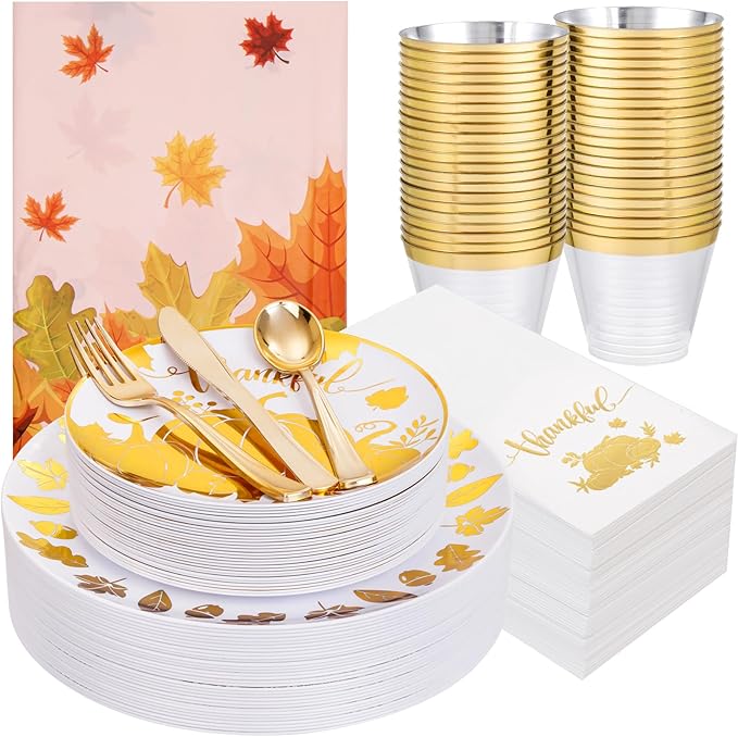 Festiva 176Pcs Thanksgiving Plastic Plates by Festiva