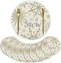 Artoid Mode Beige Snowflake Let It Snow Winter Placemats Set of 8, 14 Inch by ArtoidMode