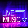 Live Music Neon Sign LED Neon Sign Large Blue and Pink Words by Wanxing