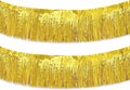 Gold Foil Fringe Garland 10FT 2packs, Metallic Foil Tinsel Fringe Banners by Acuteye